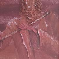 antico quadro con dipinto su tela 