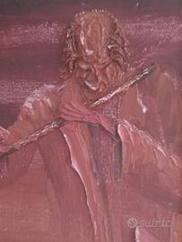 antico quadro con dipinto su tela 