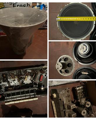Lotto materiale audio ampli ricambi vintage