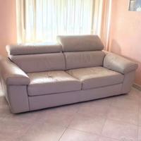Divano vera  pelle grigio poltrone e sofà