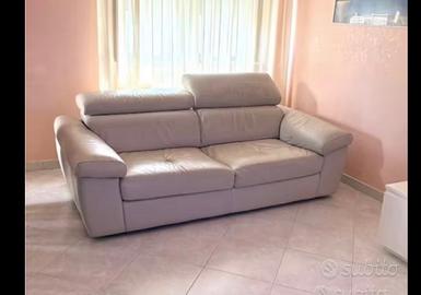 Divano vera  pelle grigio poltrone e sofà
