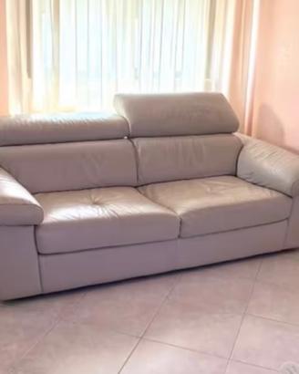 Divano vera  pelle grigio poltrone e sofà