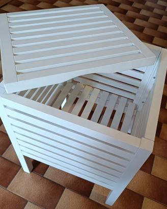 Sgabello con contenitore IKEA MUSKAN bianco