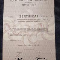 Svizzera certificato azionario nominativo.