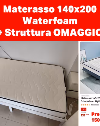 MATERASSO 140 X 200 Ortopedico + Struttura OMAGGIO