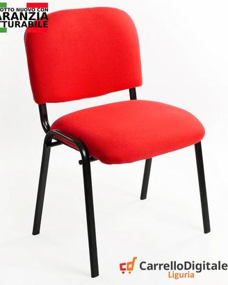 Sedie Conferenza o per sala d'attesa tessuto rosse