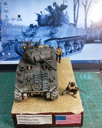 Diorama 1:35 carro armato USA M4 Sherman Anzio