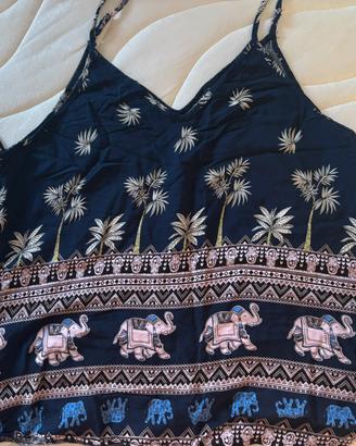 Canotta Donna 2XL/3XL Fantasia Etnica Elefanti