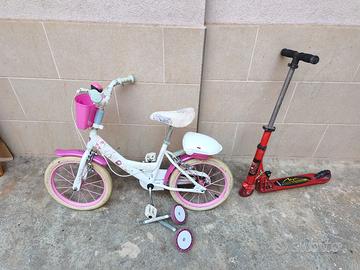 bici bambina 3-5 anni + omaggio monopattino 
