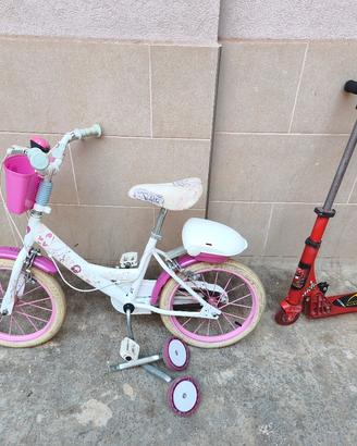 bici bambina 3-5 anni + omaggio monopattino 