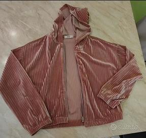 giacca in velluto rosa a costine 