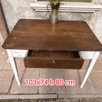 antico tavolino in noce dell' 800 restaurato