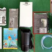 Filtro con cartucce, sifone e ventola acquario