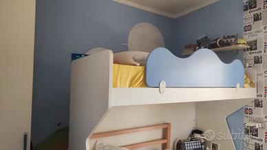 Letto singolo a castello+  materasso 