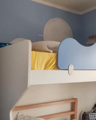 Letto singolo a castello+  materasso 