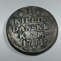 moneta 1 skilling 1771 danimarca 