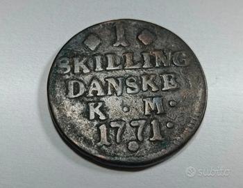 moneta 1 skilling 1771 danimarca 