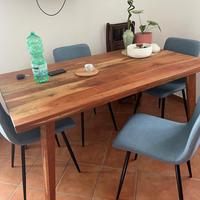 Tavolo 160x90 cm piano e gambe in legno di acacia