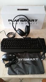 Kit Gaming: tastiera + cuffia + mouse + tappetino