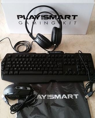 Kit Gaming: tastiera + cuffia + mouse + tappetino