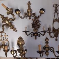 Stock 7 aplich antichi 2 bocce 7 vetri plaf ambra