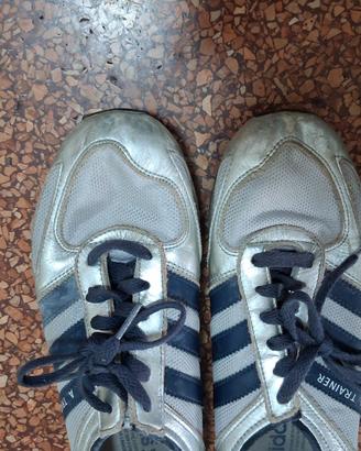 trainer argento e blu adidas