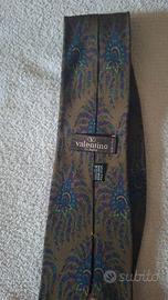 Cravatta Valentino verde oliva 100% seta