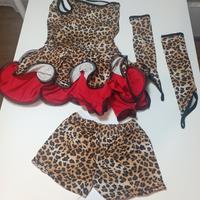 Vestito da ballo latino-americano leopardato 