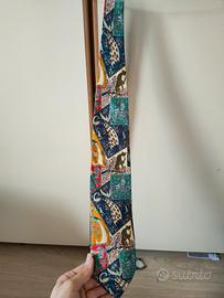 cravatta multicolore 100% seta made in Italy 