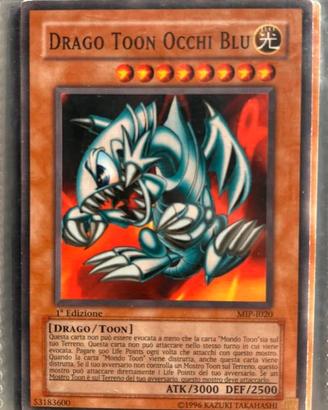 Carta tu-gi-oh Drago bianco occhi blu toon
