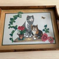 Vassoio vintage decoupage