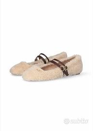 Ballerine Liu Jo Brigitte effetto shearling panna