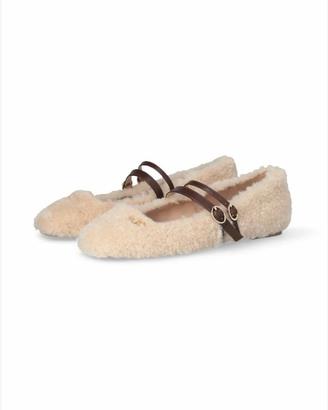 Ballerine Liu Jo Brigitte effetto shearling panna