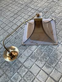 Lampadario in vetro opaco forma quadrata