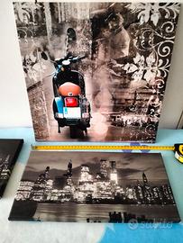 set tre quadretti su tela telaio in legno.Nuove