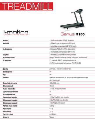 Tapis Roulant JkFitness Genius 9150