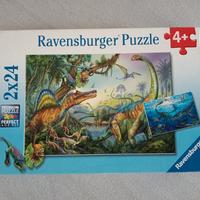 2 Puzzle Ravensburger Dinosauri 24 pezzi