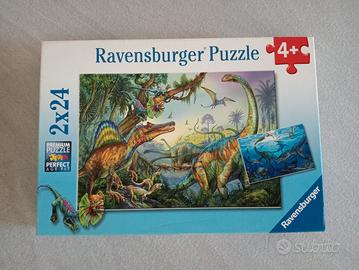 2 Puzzle Ravensburger Dinosauri 24 pezzi
