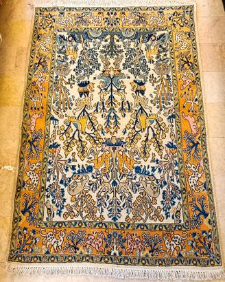 Tappeto persiano Ghom "Tree of Life" 153 x 103 cm