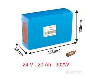 Pacco Batteria Al Litio 24V 20Ah per E-Bike