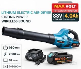 Soffiatore potente turbo grande 2 batterie