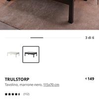 Tavolino TRULSTORP, marrone-nero, 115x70cm