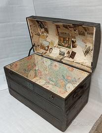 Baule Antico da Viaggio - Interno Decorato