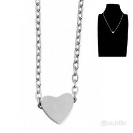 Collana catenina Cuore uomo donna in acciaio inox