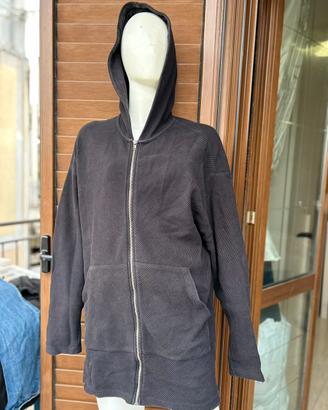 Felpa con cappuccio e zip a costine Asos uomo L