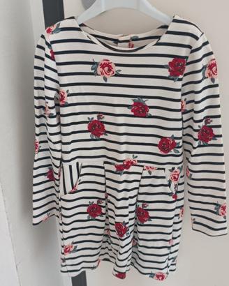 Abito H&M a righe e fiori  6-8 anni 122-128 cm