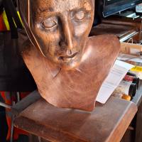 Busto legno Ciclista Bersagliere Alpino