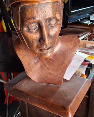 Busto legno Ciclista Bersagliere Alpino