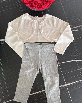 Set autunnale pantaloni lunghi e coprispalle bimbi
