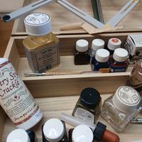 scatola in legno con accessori x de